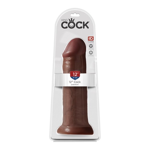 Dildo Realista Pipedream King Cock de 12 in. con Ventosa Marrón