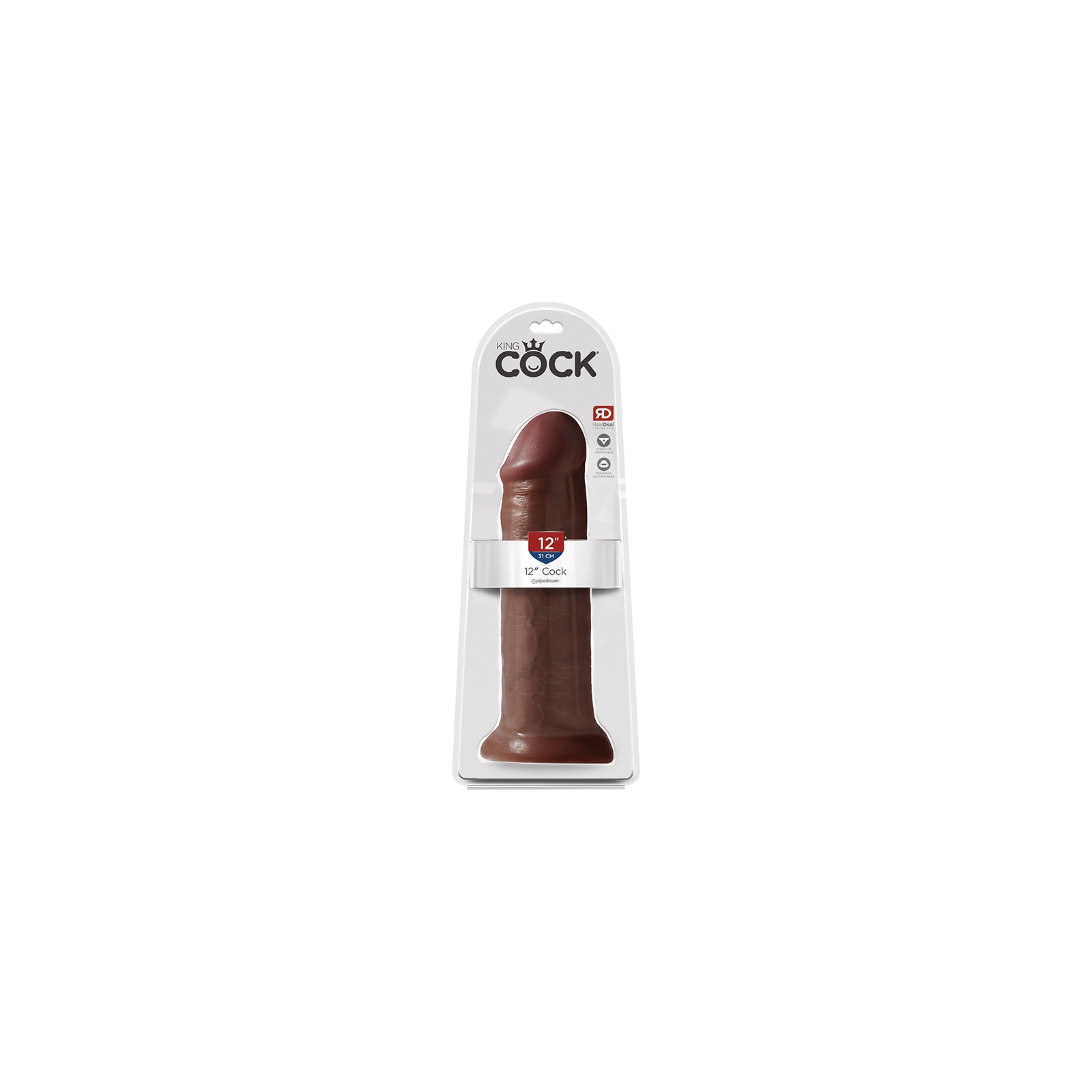 Pipedream King Cock 12 in. Cock Realistic Dildo With Suction Cup Brown