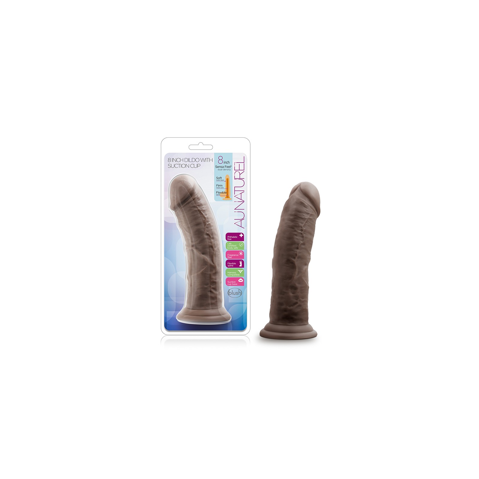 Dildo Au Naturel 8 pulgadas Doble Densidad