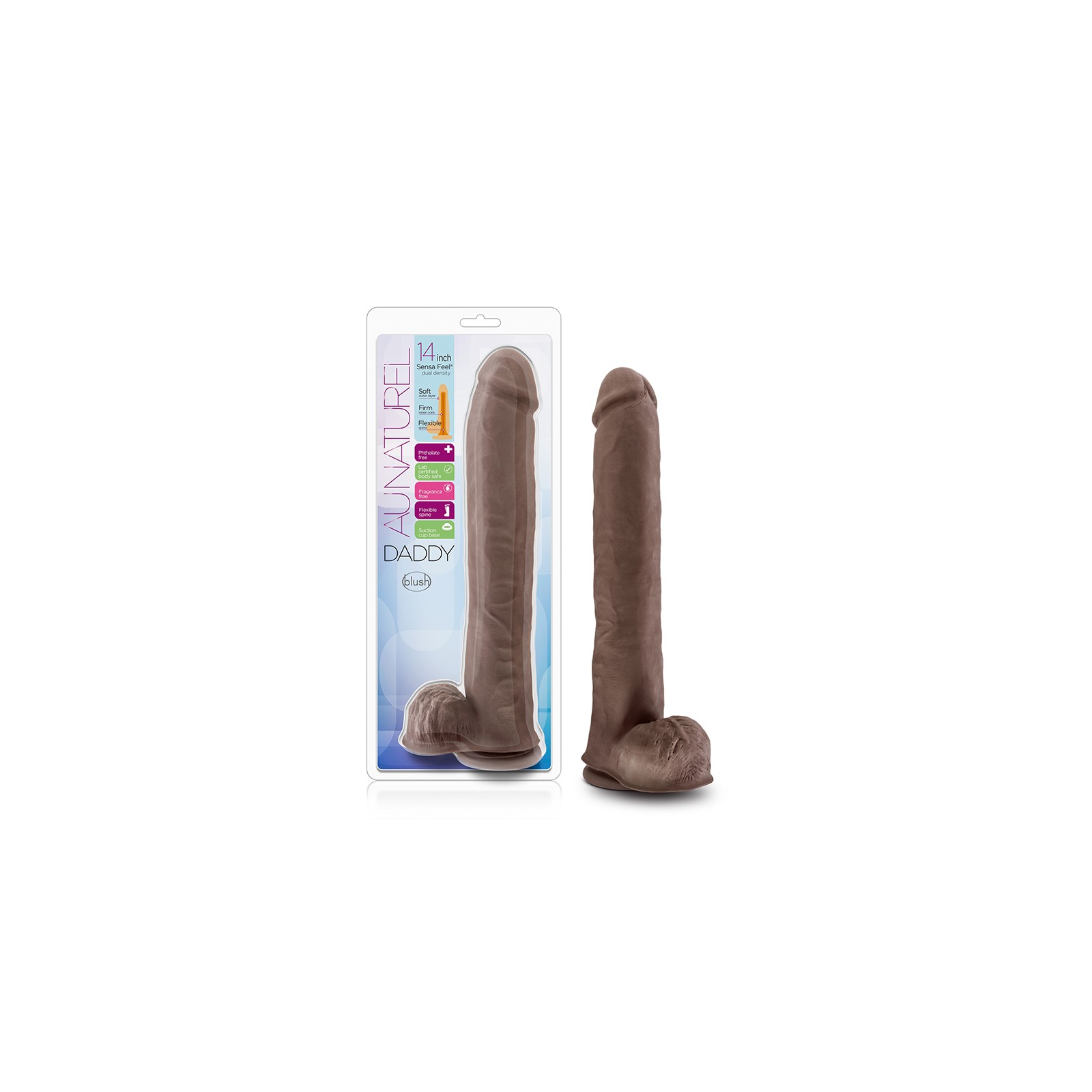 Dildo Au Naturel Daddy de 14" con Testículos