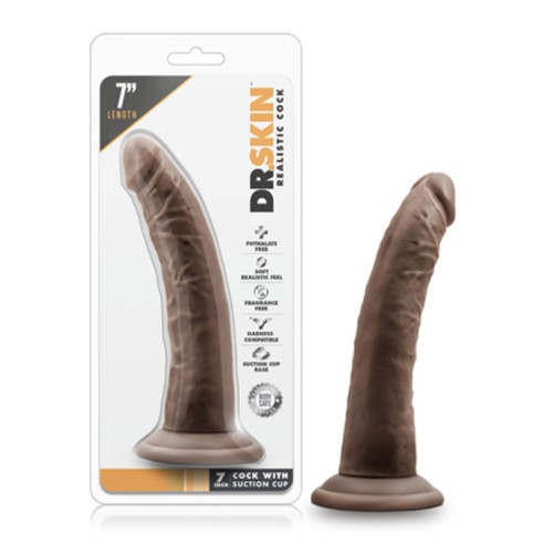 Dildo Realista de 7 in. Dr. Skin Color Marrón