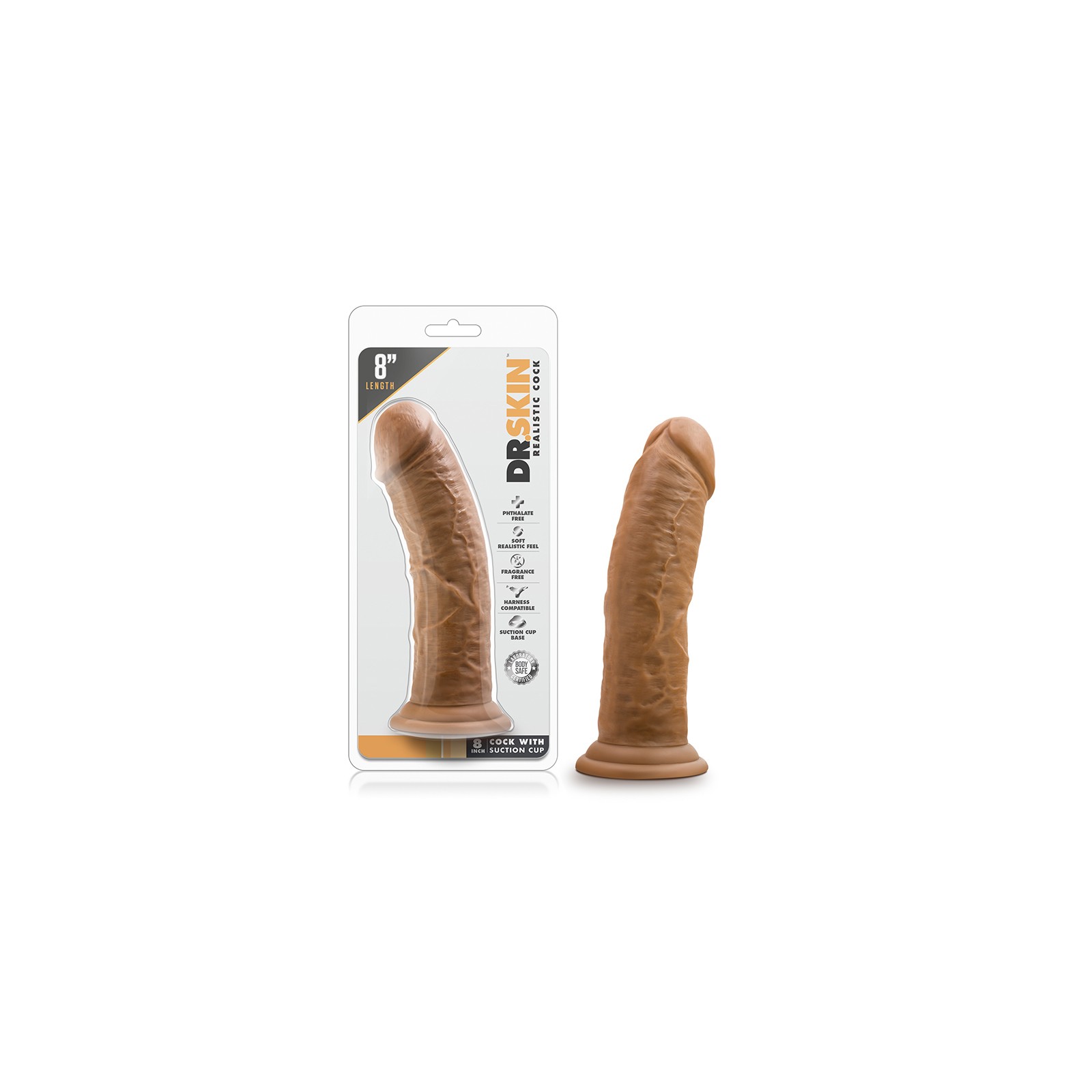 Dildo Realista de 8 Pulgadas Dr. Skin con Base de Succión