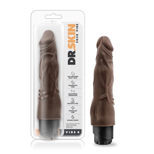 Dr. Skin Vibe 8 in. Realistic Vibrating Dildo Brown