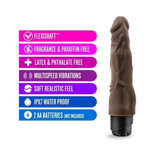 Dr. Skin Vibe 8 in. Realistic Vibrating Dildo Brown