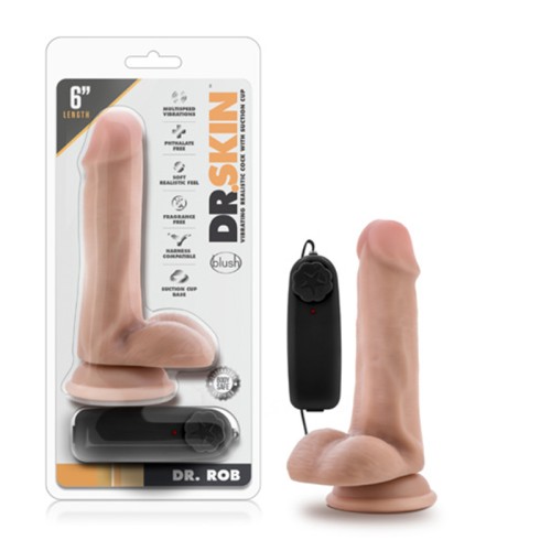 Dildo Vibrador Realista Dr. Skin Dr. Rob Beige 6 in.