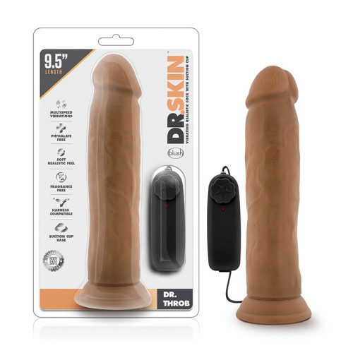 Dildo Vibrador Dr. Skin Dr. Throb de 9.5 in. para placer profundo