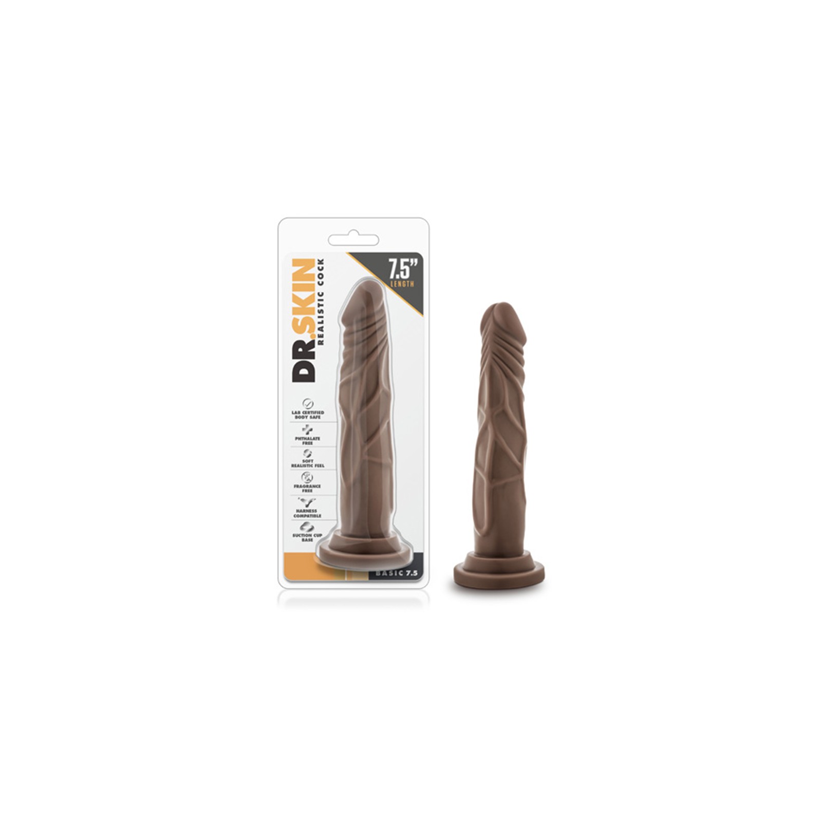 Dildo Realista Marrón Dr. Skin de 7.5"