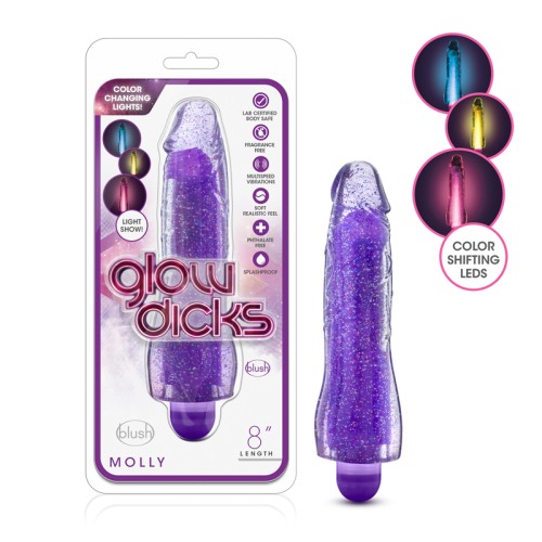 Dildo Vibrador Glow Dicks Molly Cambia de Color