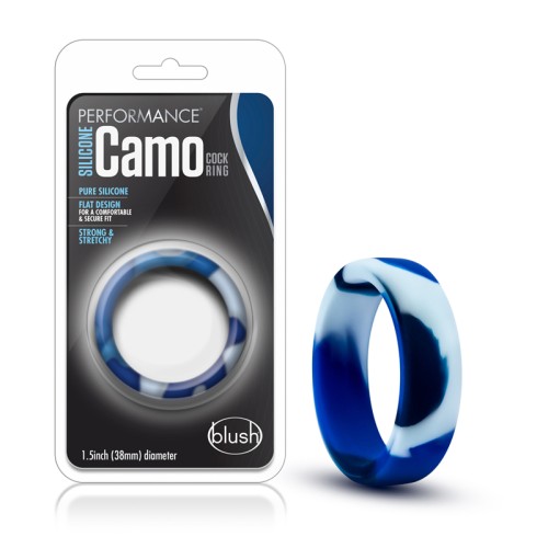 Performance Silicone Camo Cock Ring Blue Camouflage