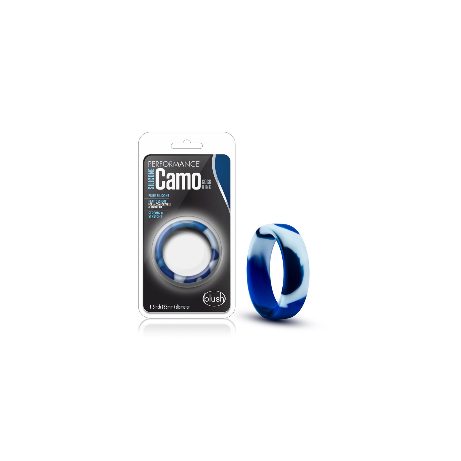 Performance Silicone Camo Cock Ring Blue Camouflage