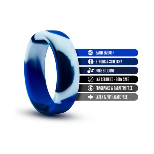 Performance Silicone Camo Cock Ring Blue Camouflage