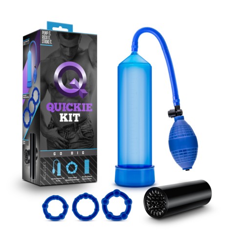 Quickie Kit Go Big Pump Stroker & Cockring Set Blue