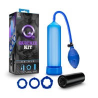 Kit Rápido Go Big con Bomba, Stroker y Set de Cockrings Azul