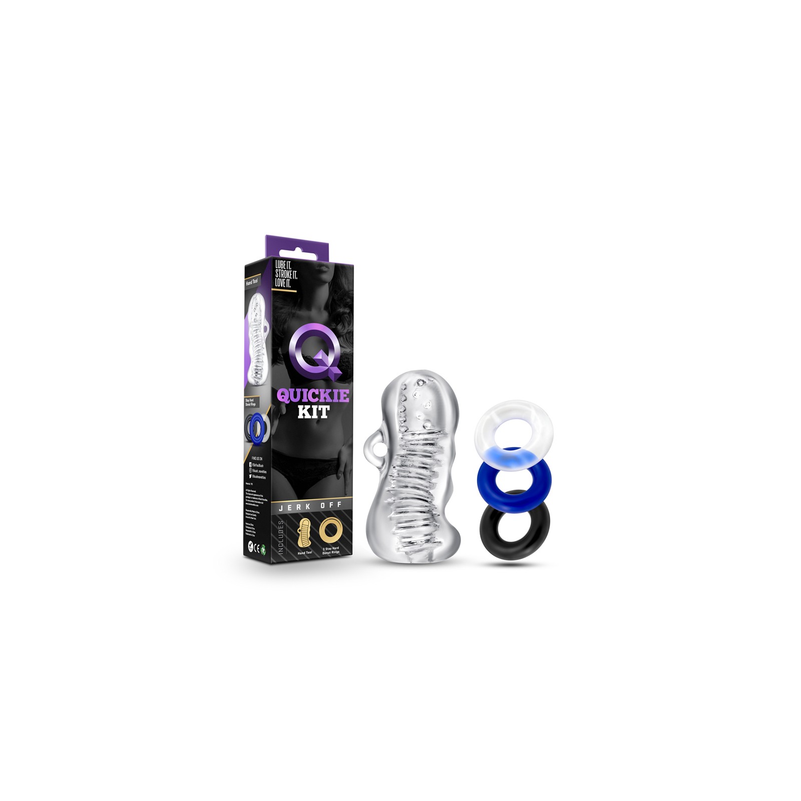 Quickie Kit Stroker Jerk Off y Juego de Anillos para el Pene