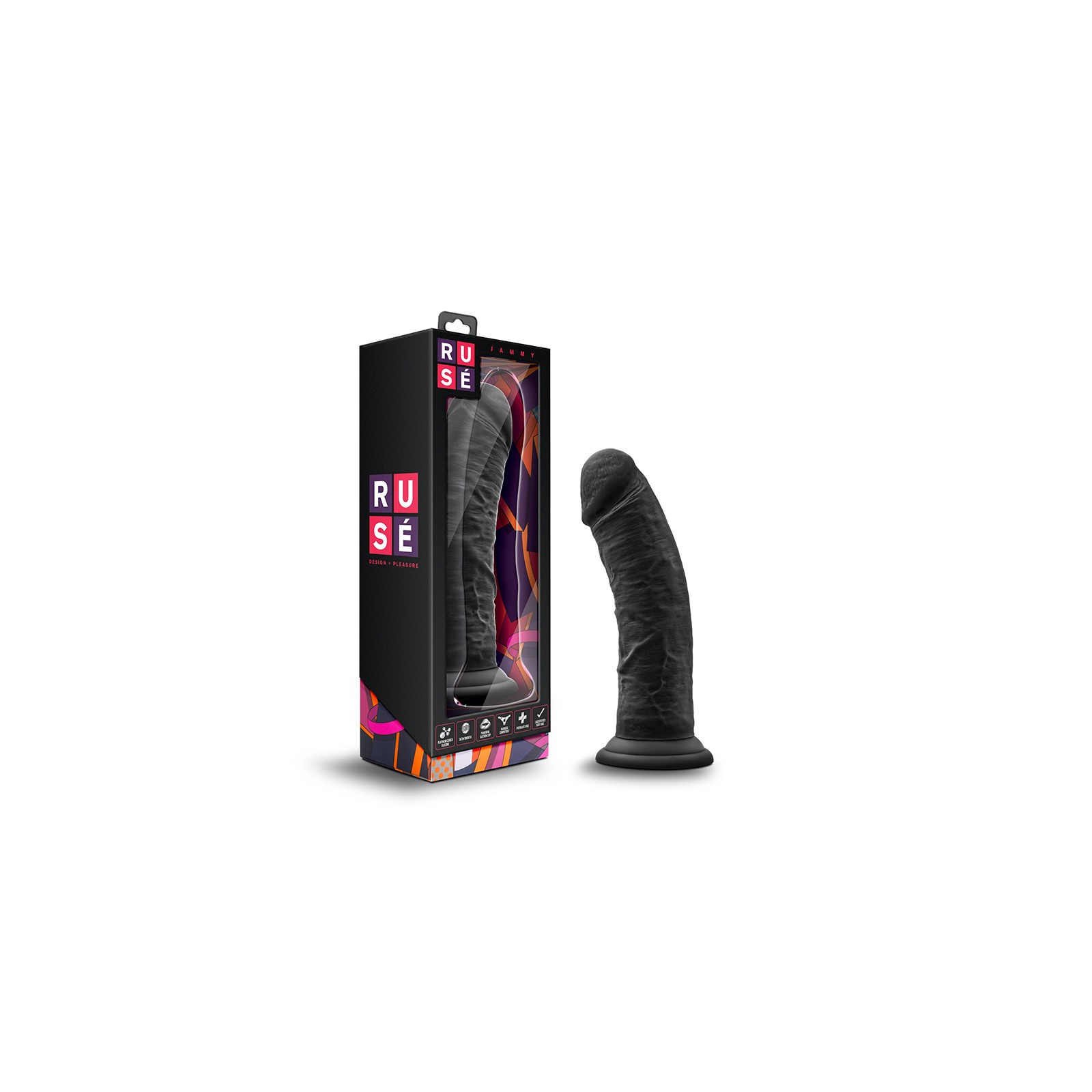 Dildo Realista Silicona Ruse Jammy 8" Negro