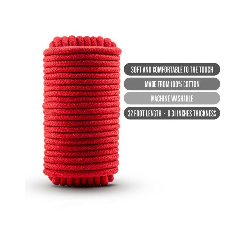 Temptasia Soft Bondage Rope 32ft Red