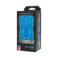 OptiMALE TRUSKYN Ribbed Silicone Stroker Blue