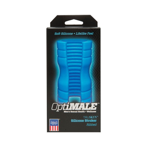 OptiMALE TRUSKYN Ribbed Silicone Stroker Blue