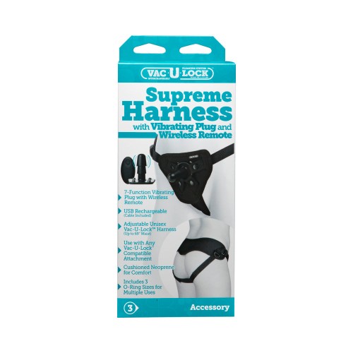 Vac-U-Lock Supreme Harness with Vibrating Plug