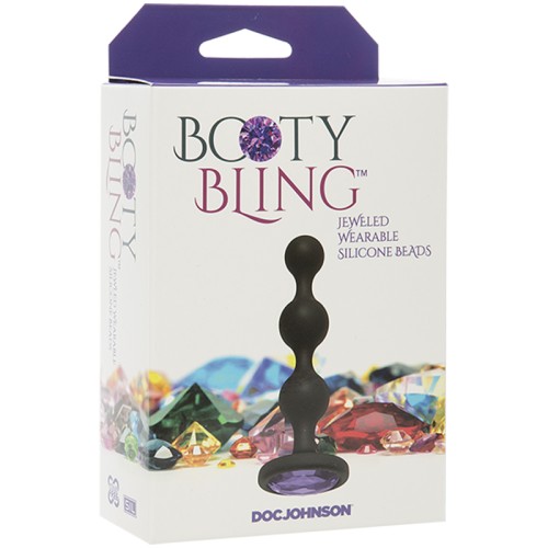 Booty Bling Plug Anal de Perlas de Silicona con Joya