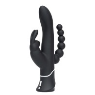 Vibrador Conejito Triple Recargable Negro