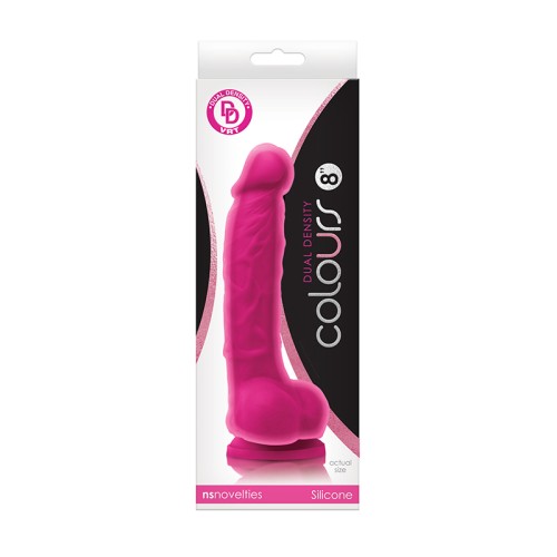 Dildo de Silicona Rosa de Doble Densidad para Placer Realista