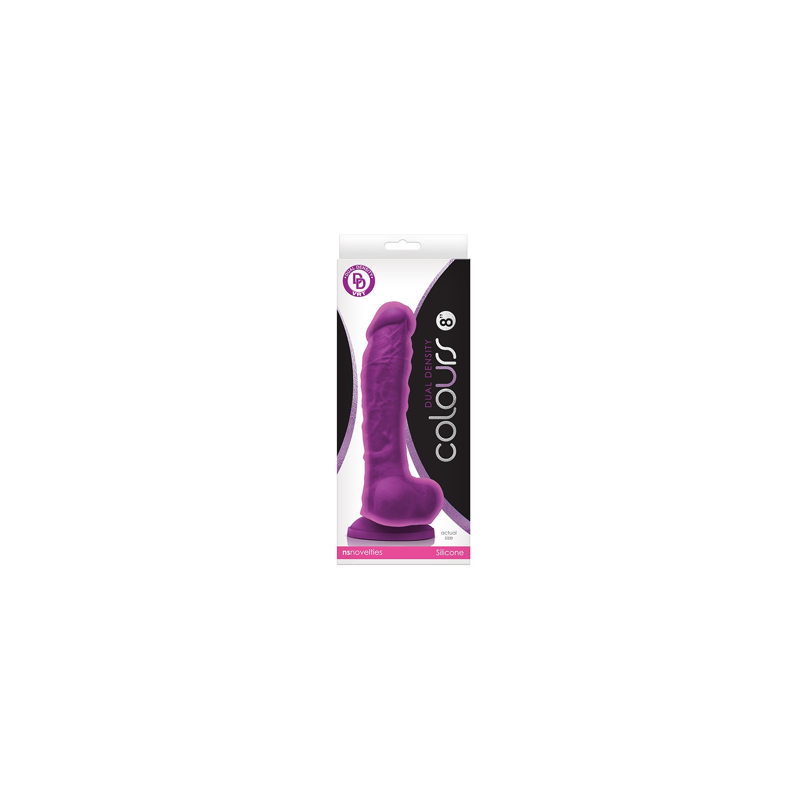 8 inch Colours Dual Density Dildo in Purple