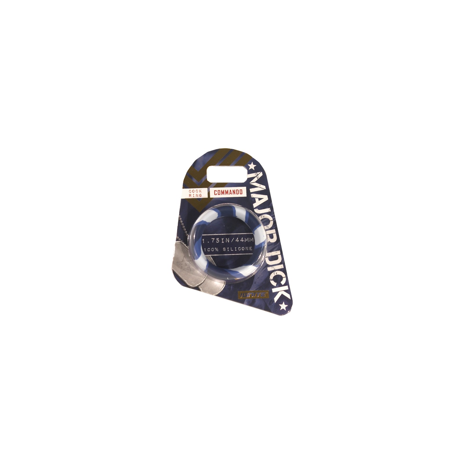 Major Dick Commando Cock Ring Blue Camo 1.75 inches