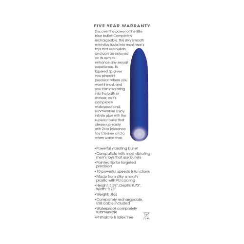 Vibrador Mini Bullet Recargable Todo Poderoso Azul