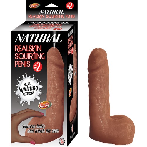 Pene Squirting Natural Realskin #2 Marrón