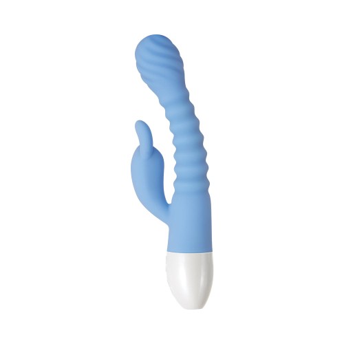 Evolved Bendy Bunny Rechargeable Silicone Vibrator Blue