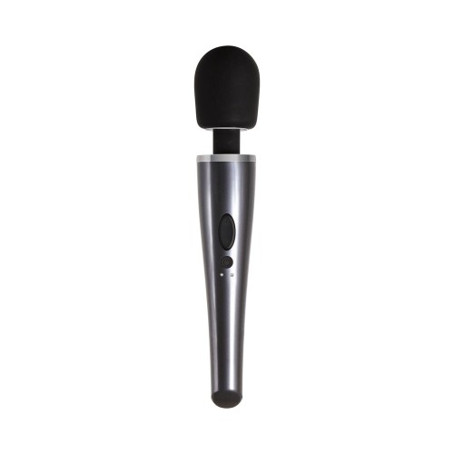 Evolved Mighty Metallic Wand Vibrator Chrome Black