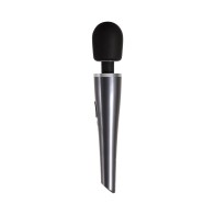 Vibrador Evolved Mighty Metallic Wand Cromo Negro