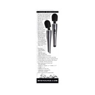 Evolved Mighty Metallic Wand Vibrator Chrome Black