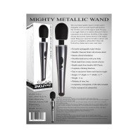 Evolved Mighty Metallic Wand Vibrator Chrome Black