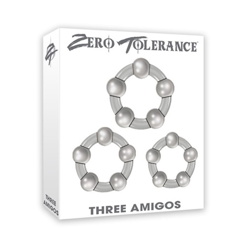 Zero Tolerance Three Amigos Cockring Set Clear