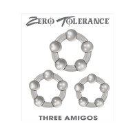 Set de Anillos para el Pene Tres Amigos Zero Tolerance Transparente