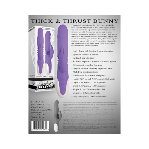 Evolved Thick & Thrust Bunny Rechargeable Vibrator - Ultimate Pleasure