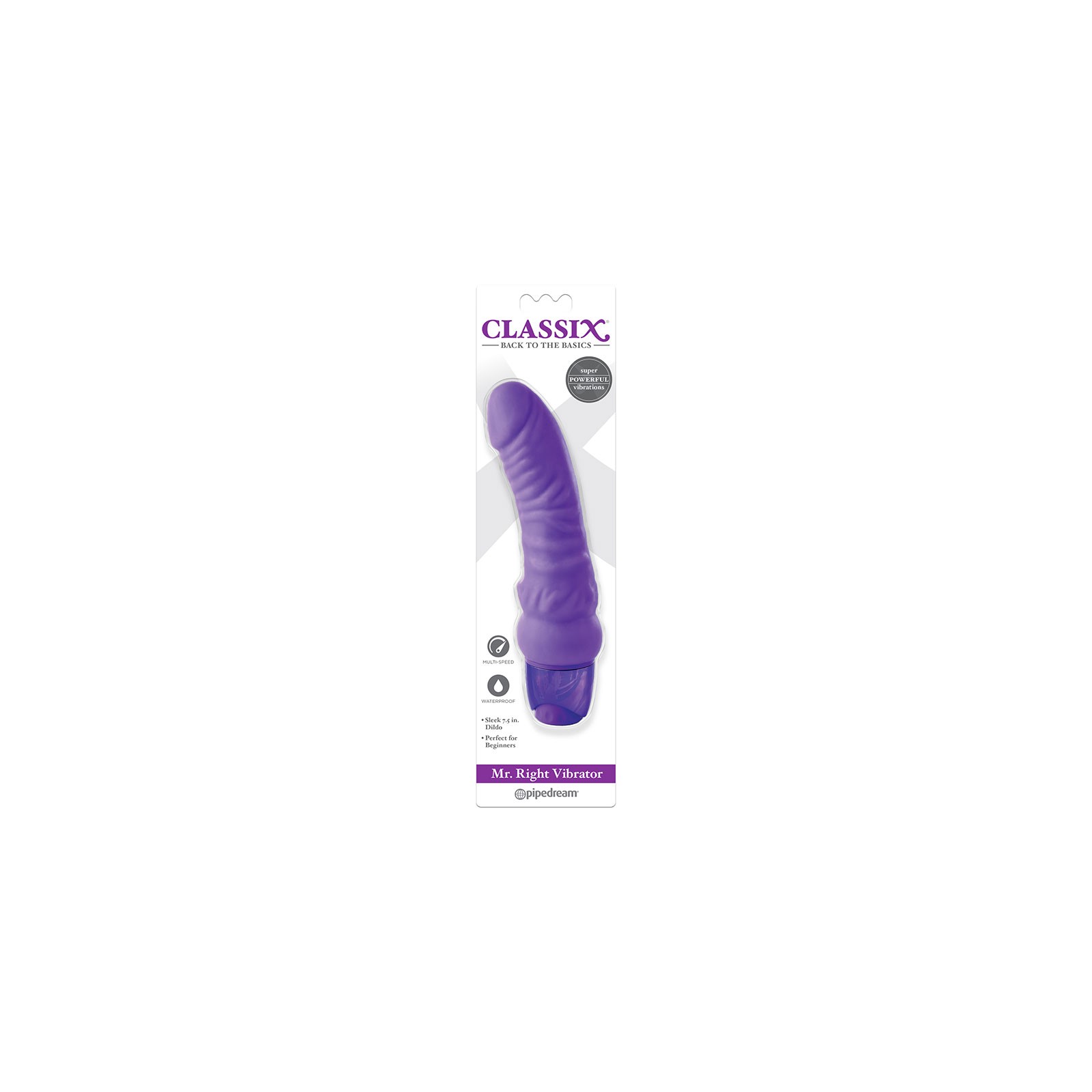 Vibrador Pipedream Classix Mr. Right 6.5 in. Morado