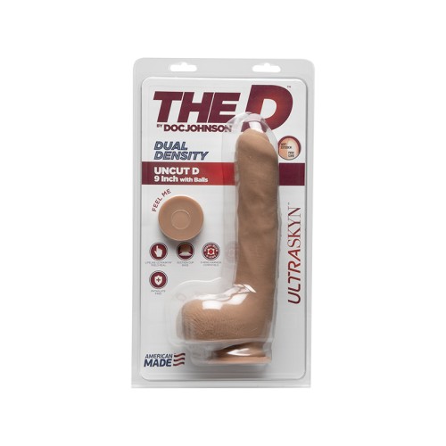 The D - Uncut D - 9 in. ULTRASKYN Dildo Caramel