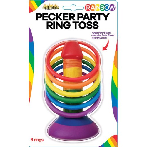 Juego de Lanzamiento de Aros Rainbow Pecker Party - Diversión para Todos