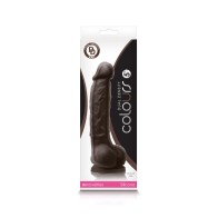 Colours Dual Density 5 in. Realistic Dildo Dark Brown