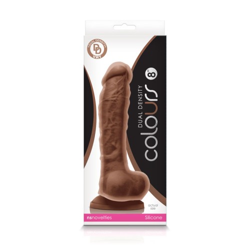 Colours Dual Density 8 in. Dildo - Brown - Dual Layer Sensation