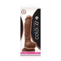 Colours Dildo de Doble Densidad de 8 in. - Marrón - Sensación de Doble Capa