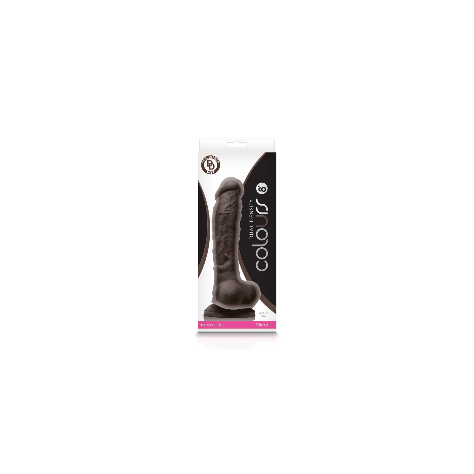 Colours Dual Density 8 in. Dildo Dark Brown