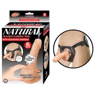 Natural RealSkin Squirting Penis Adjustable Harness 6 inches