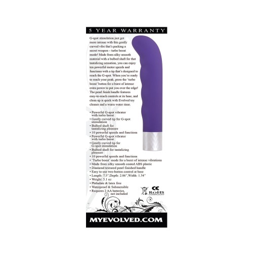 Vibrador Recargable Evolved Spark para Punto G Morado