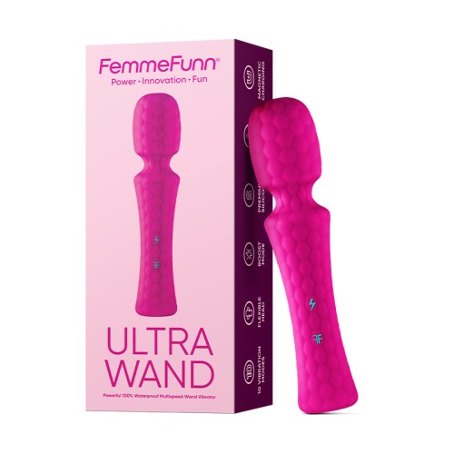 FemmeFunn Ultra Wand Rechargeable Flexible Vibrator Pink