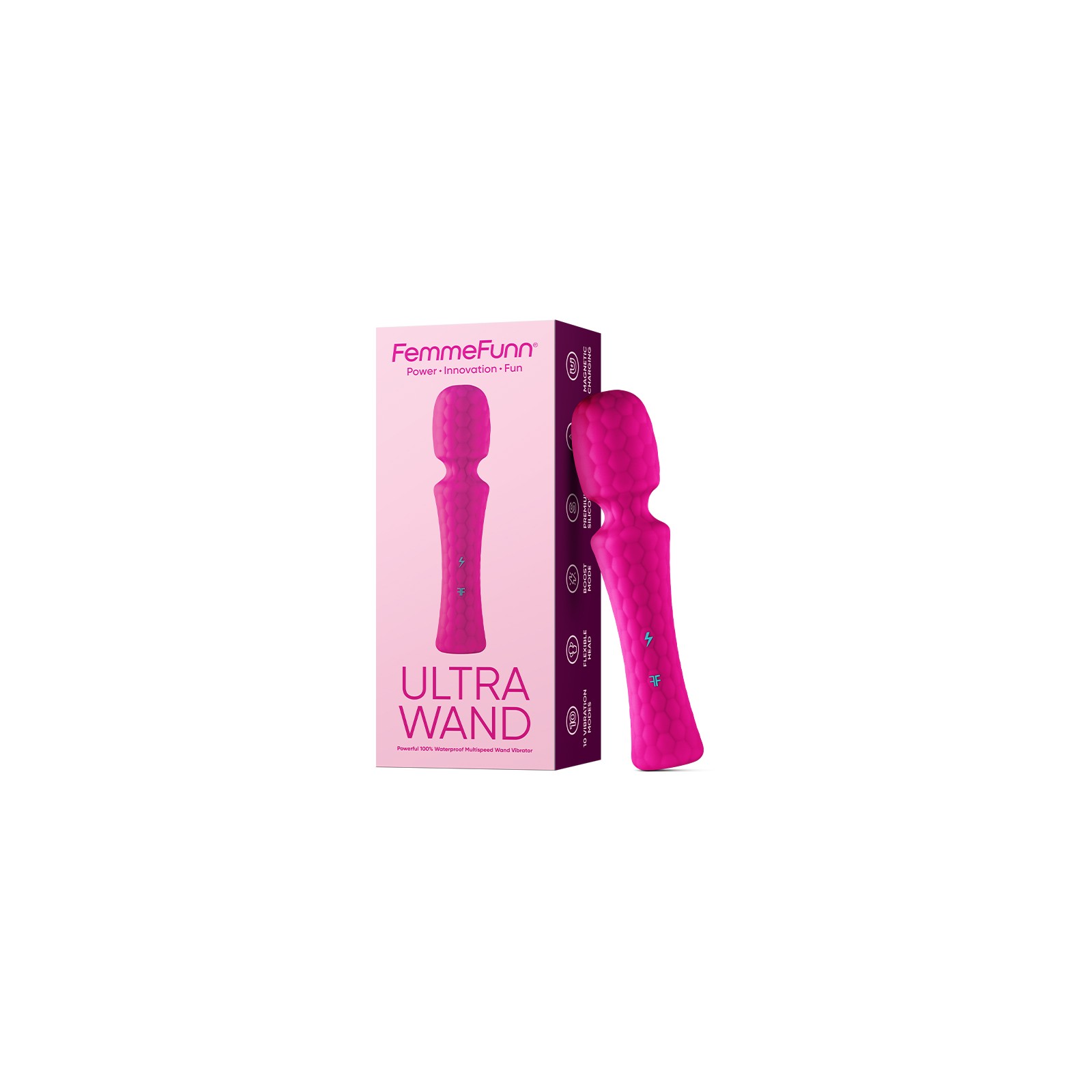 FemmeFunn Ultra Wand Rechargeable Flexible Vibrator Pink