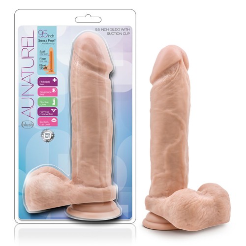 Au Naturel 9.5in Posable Dildo with Balls in Beige